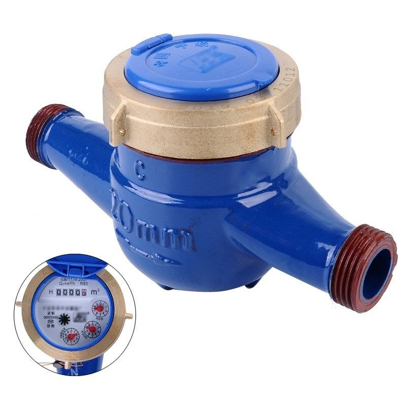 DN20 Cold Water Meter for Garden Home Water Flow Gauge Tap Water Meter Set 25mm
