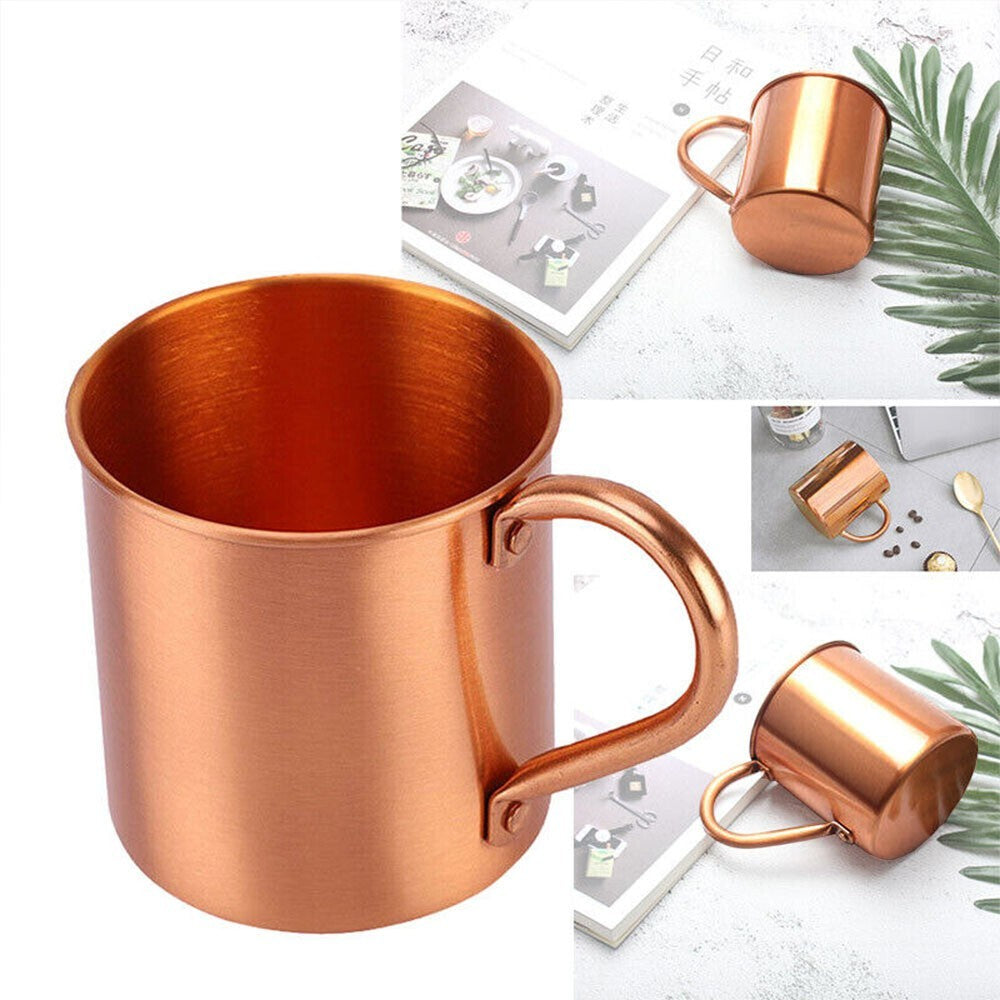 Copper Mug Cup For Moscow-Mule Coffee Beer Drinking Cocktail Camping 410ML