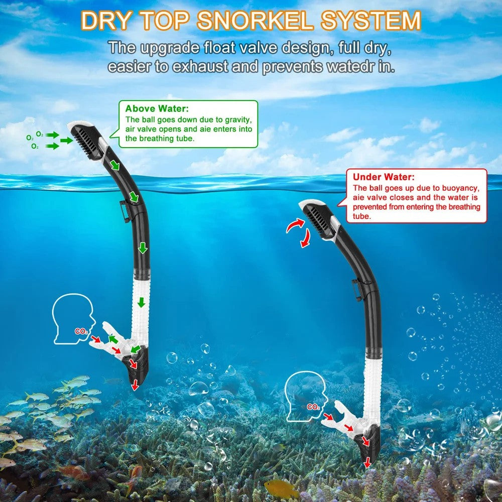 Professional Scuba Diving Snorkel Mask Set Swimming Underwater Anti Fog Adults