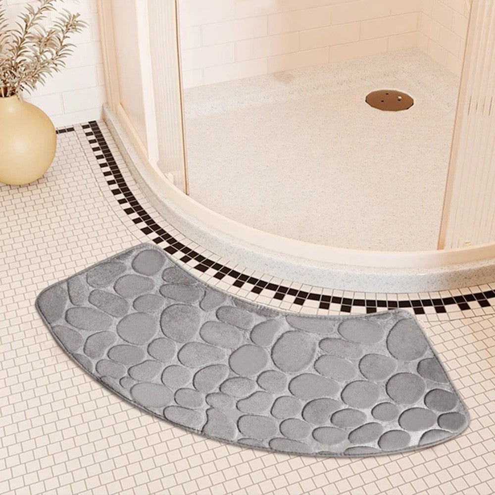 Non-slip Floor Toilet Mat Bathroom Mat Curve Foot Mat Carpet Curved Bath Mat