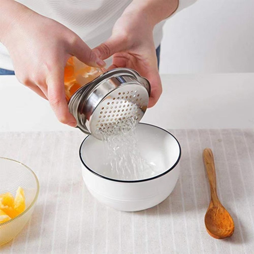 Stainless Steel Tuna Press Lids Non-slip Fruit Can Strainer  Kitchen