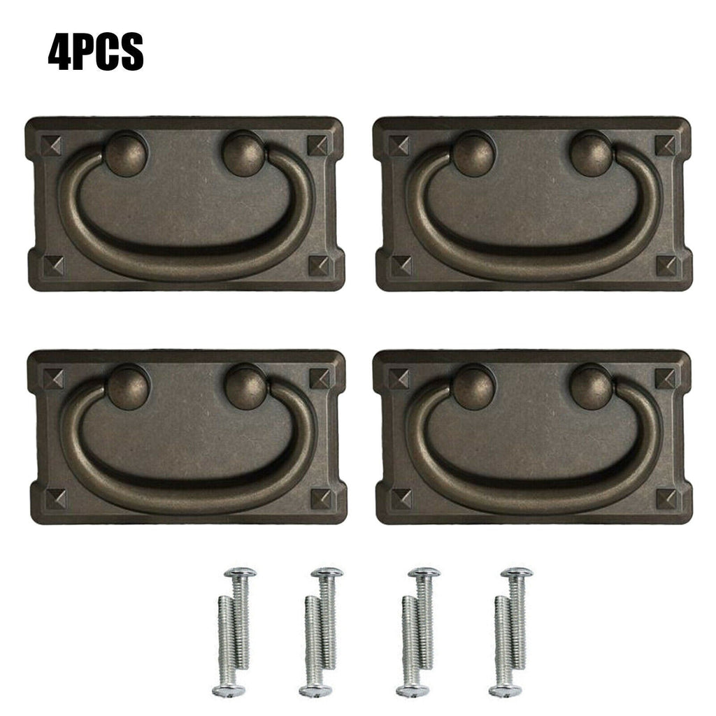 4/8Pcs Rustic Handle Oak Furniture Land Style Replacement Handle Black & Bronze