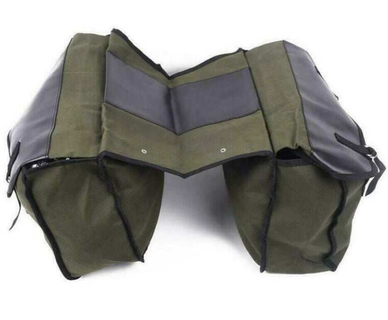 Universal Canvas Motorcycle Pannier Side Bag Cycle Luggage Saddle Bags