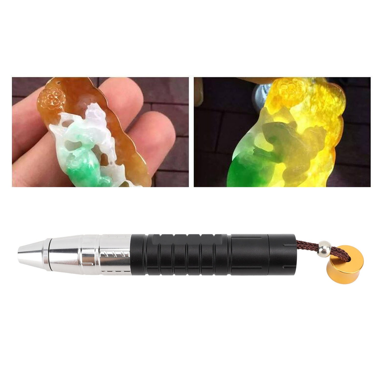 365nm Gemstone Identification Light UV White Yellow Light 3 In 1 LED Flashlig UK