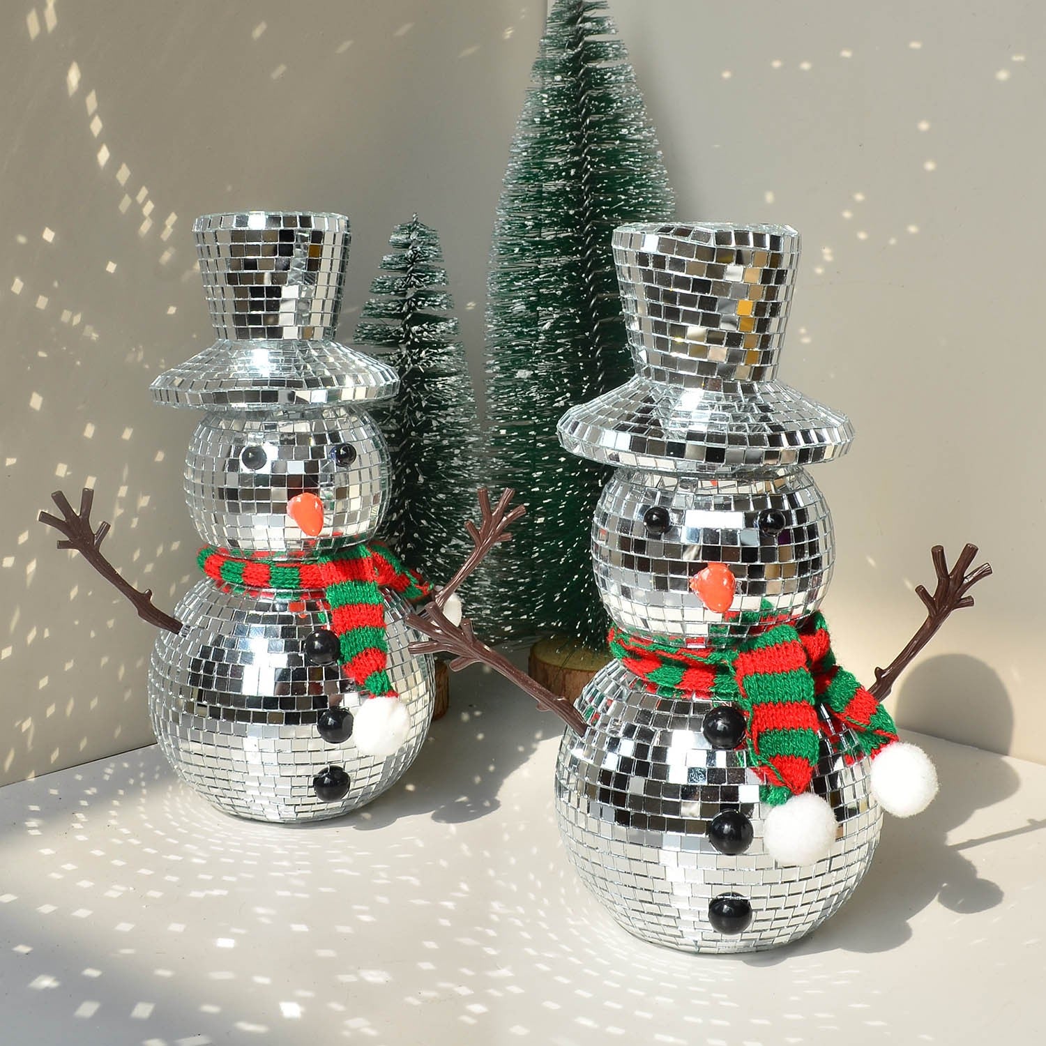 Christmas Snowman Indoor Decorations for Home Disco Balls Ornaments