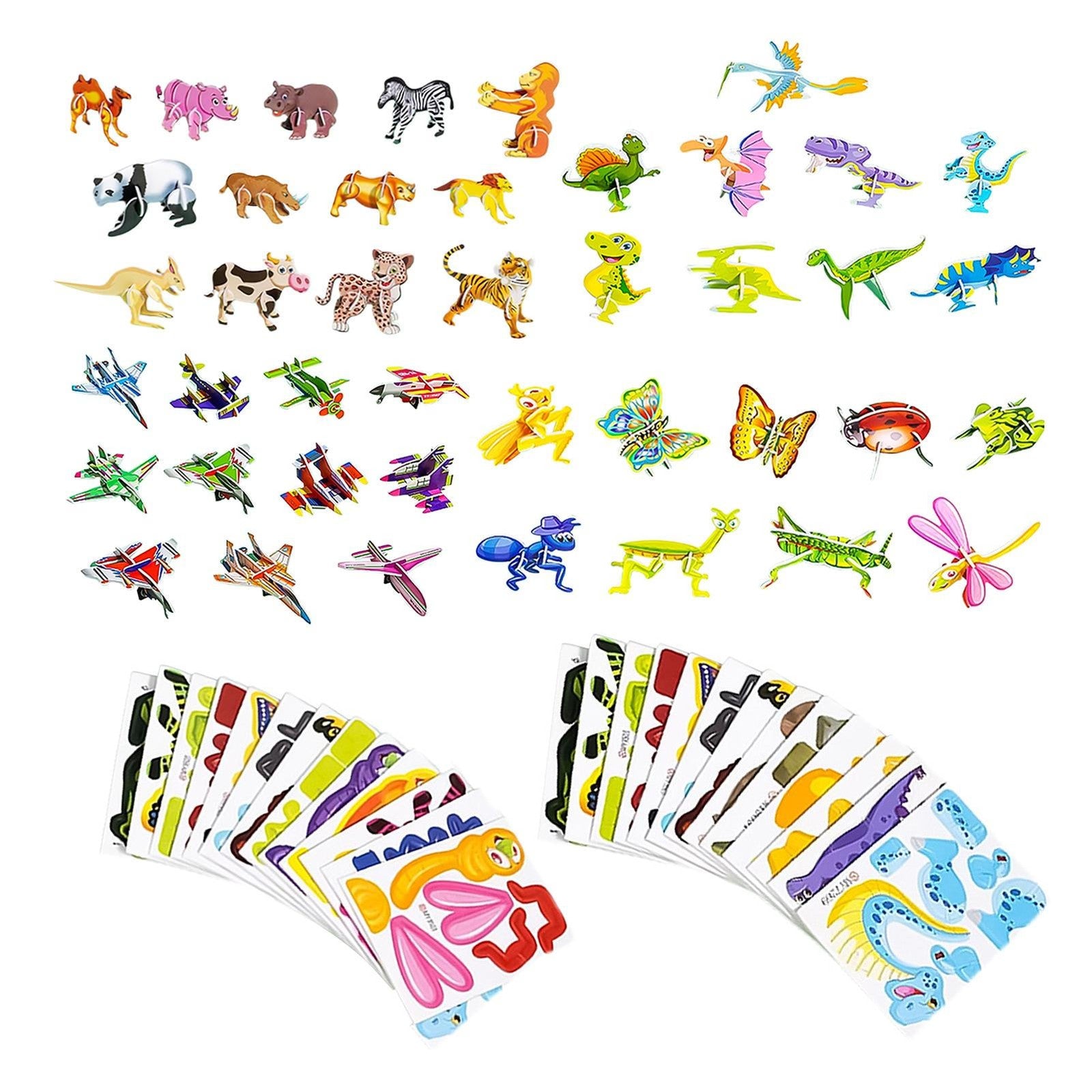 100Pcs Educational 3D Cartoon Puzzle - 2026 New 3D Puzzles for Kids Toys
