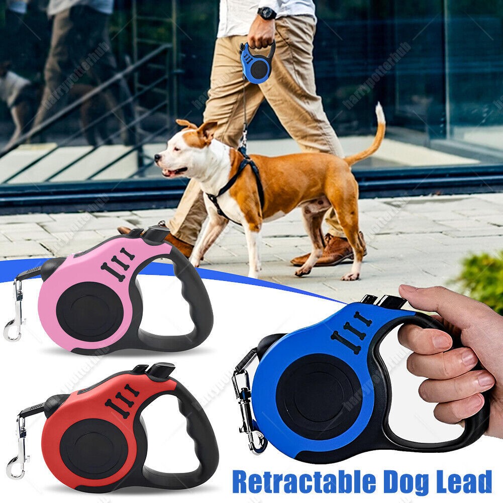 5 Meters Retractable Dog Cat Pet Lead Extendable Training Dog Leash Pet Leads