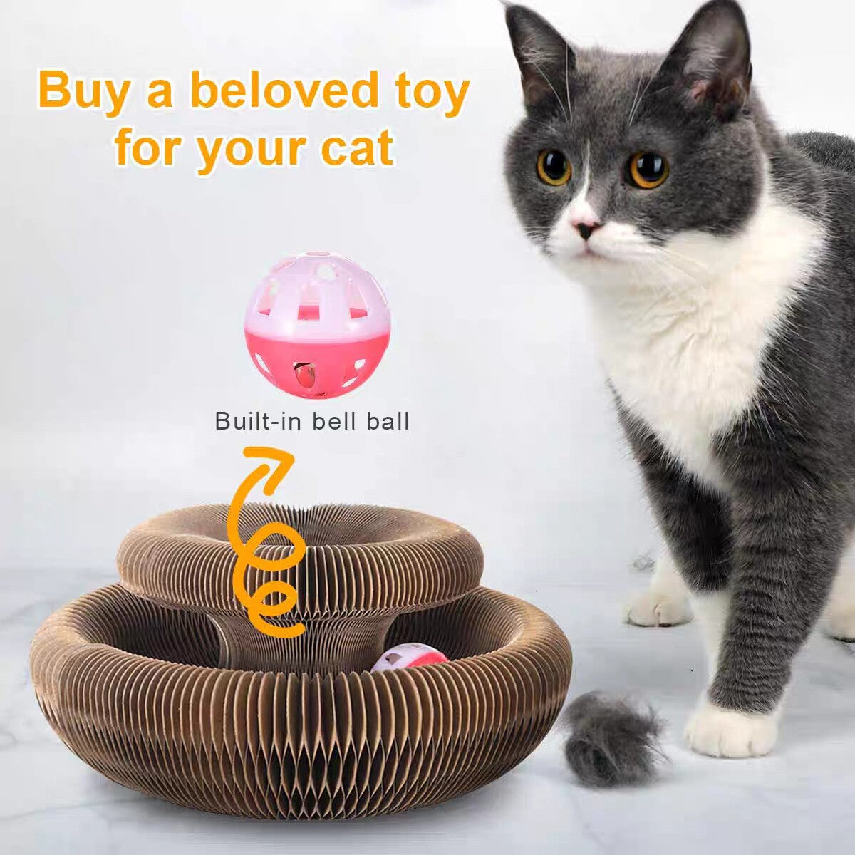 Kitty Kurlz Cat Toy Cat Accordion Magic Organ Cat Scratching Board Cat Toy Ball