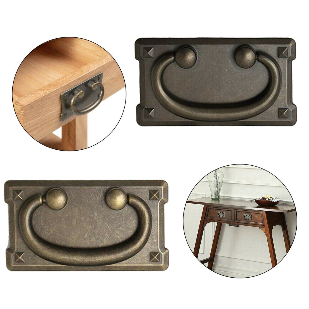 4/8Pcs Rustic Handle Oak Furniture Land Style Replacement Handle Black & Bronze
