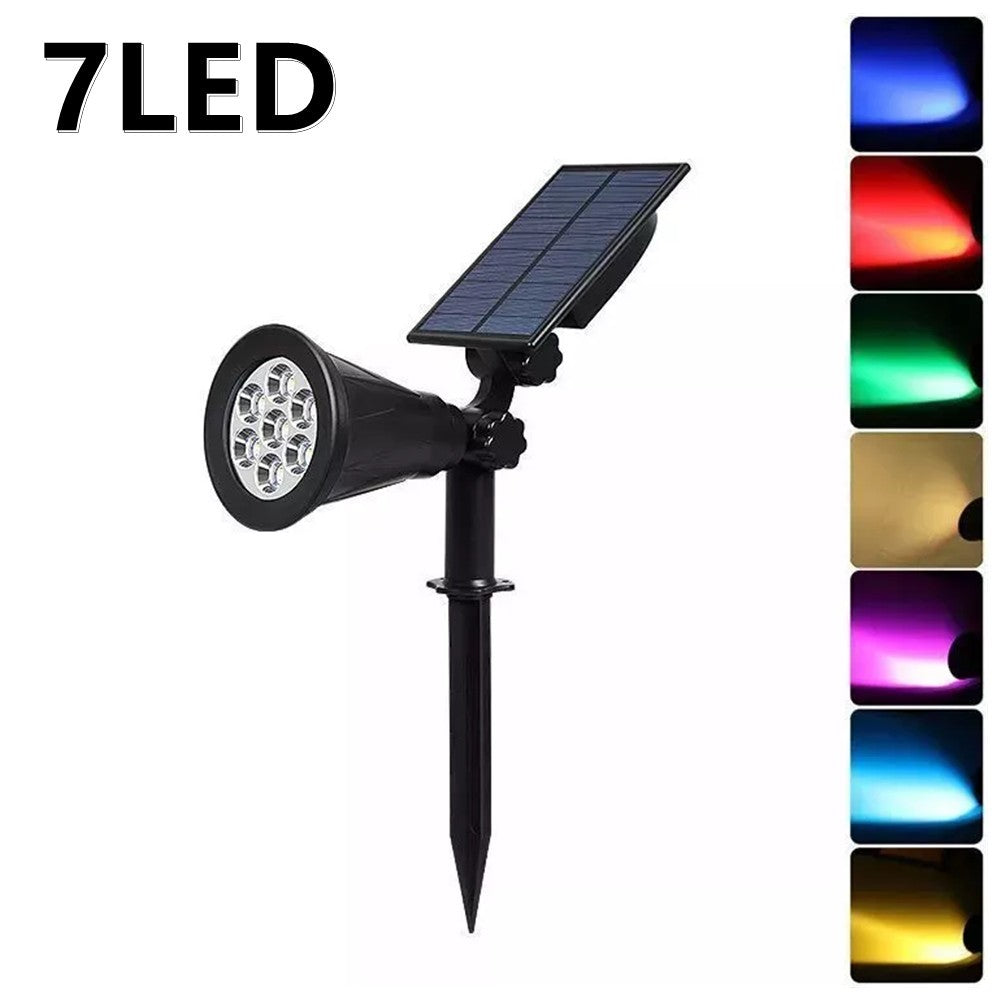 Solar Garden Stake Light 7LED Color Changing Projection Outdoor Spotlight