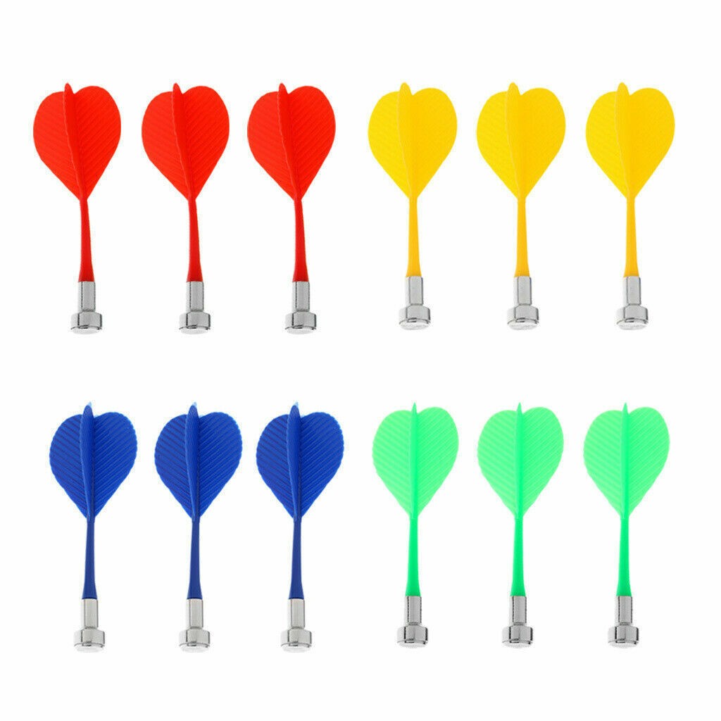 12Pieces Colorful Magnetic Darts Safety Replacement Kids Dartboard Indoor Game