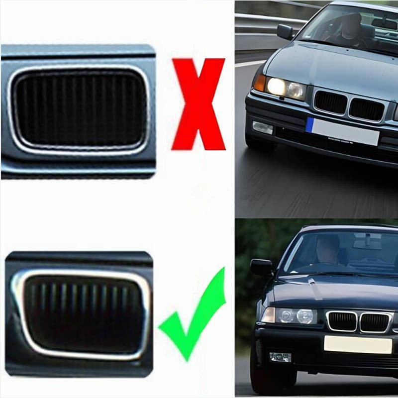 Chrome+Gloss Black Single Front Kidney Grilles For BMW 3 Series E36 M3 1997-1999