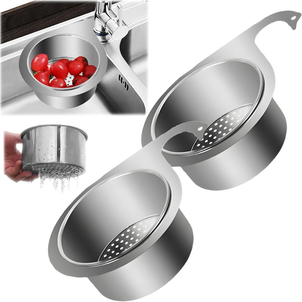 Stainless Steel Drain Basket for Kitchen Sink, Swan Sink Strainer Basket