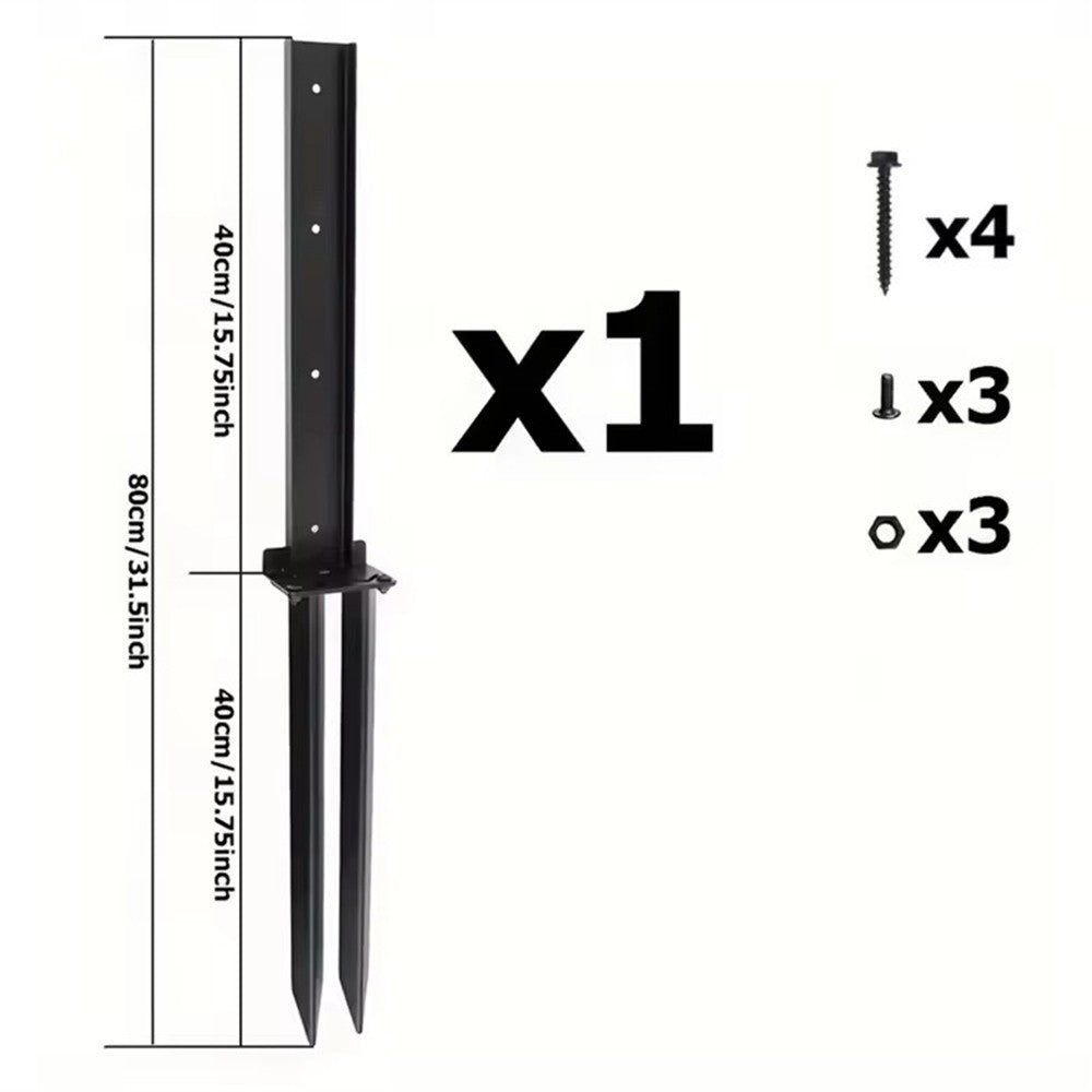 Heavy Duty Steel Fence Post Repair Kit - Anchor Brackets & Ground Spike UK