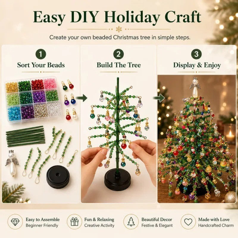 Beaded Christmas Tree Kit DIY Ornament Making Craft Set Kids Gift Funny