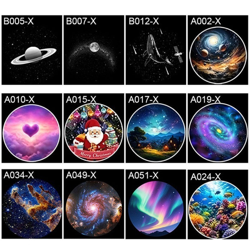 2-in-1 Galaxy Projector Night Light USB Projection Lamp with 12 Projection Films