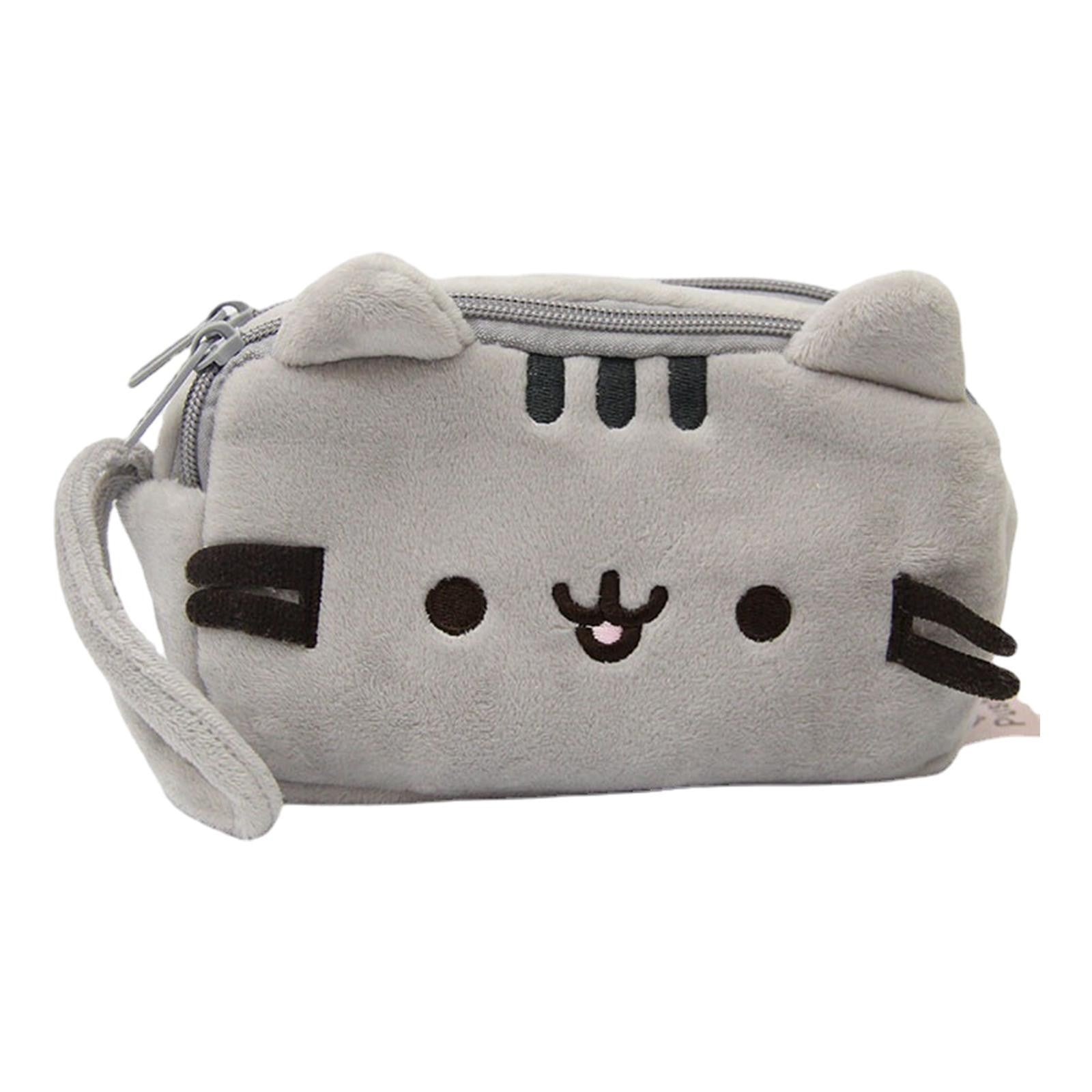 Plush Pencil Case Cute Cat Pencil Bag Makeup Bag Storage Pouch Multipurpose