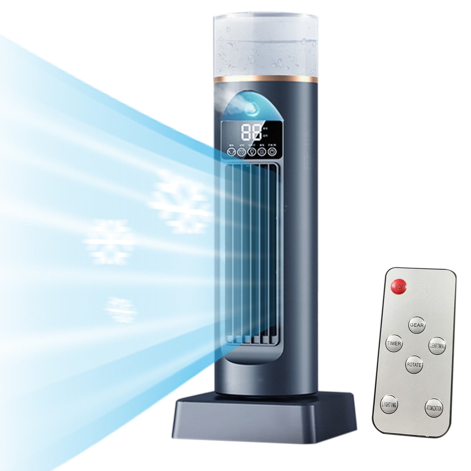 Portable Air Conditioner Tower Fan Standing Bladeless Quiet Cooler 6 Speeds