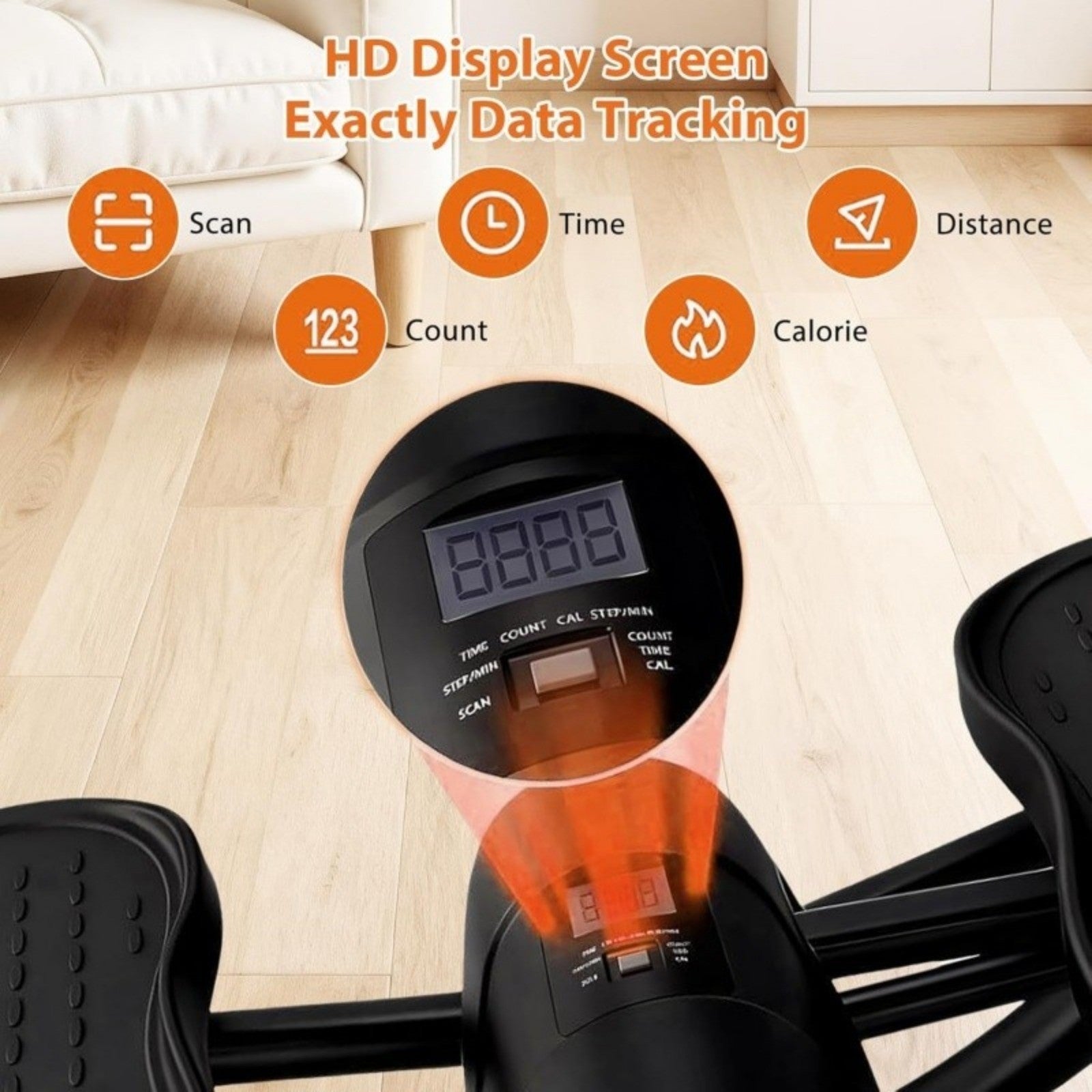 Side-to-Side Rock Stepper w Elastic Resistance Bands LCD Monitor Balance Trainer
