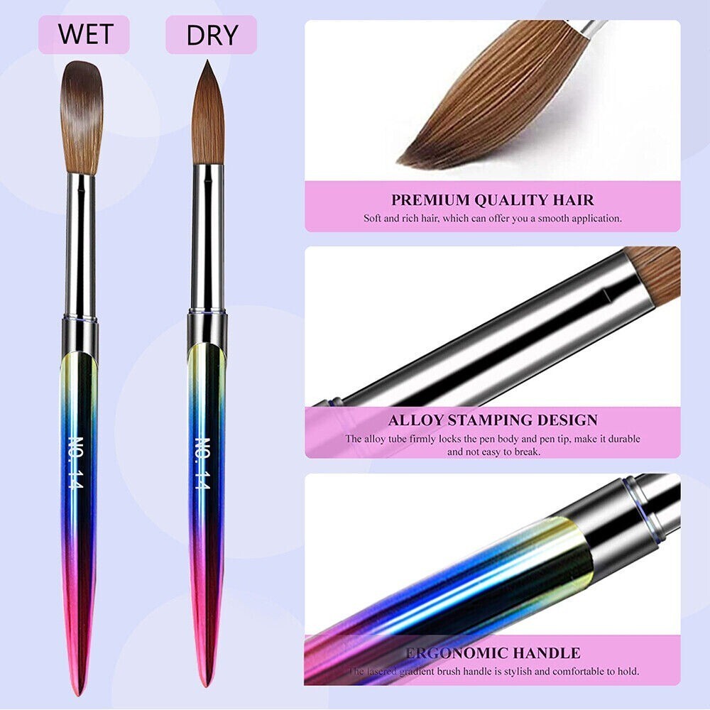 4Pcs/Set Kolinsky Sable Nail Art Brush Set Acrylic Brushe Powder Brushes