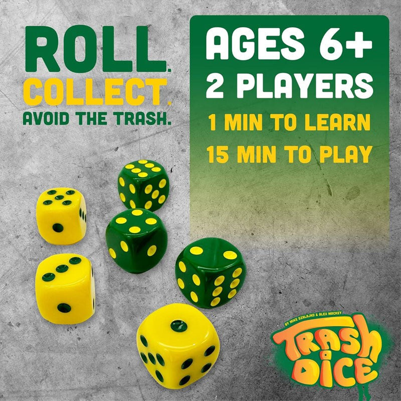 Big Discoveries Trash Dice - Fast-Paced Family Dice Game | Exciting 2-Player