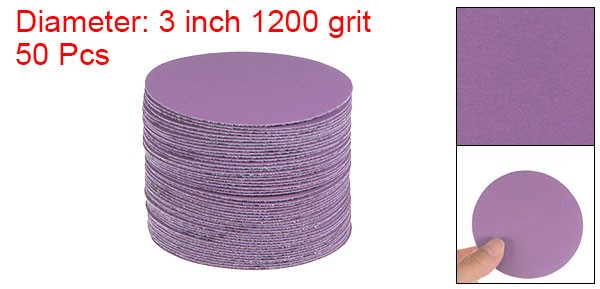 50pcs 1200 Grit Purple Sanding Discs 3 Inch Hook and Loop Circular Sandpapers