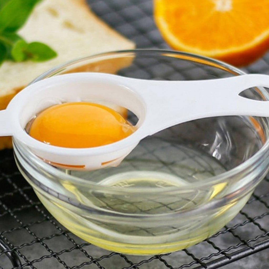 Kitchen White Egg Yolk Separator Tool Easy Cooking Baking Sieve Plastic