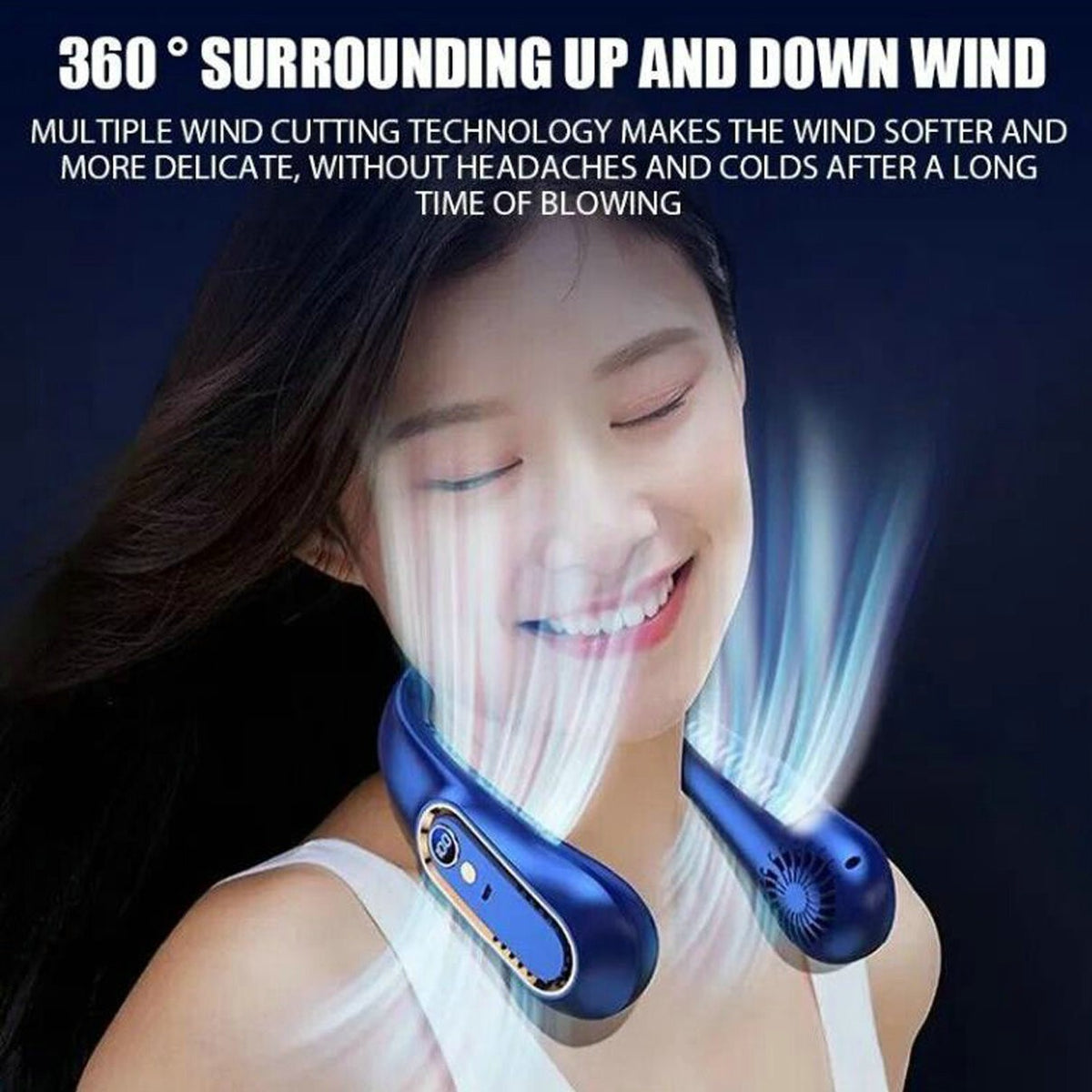 Neck Fan USB Rechargeable Neckband Air Cooler Pro New Upgraded Style Portable