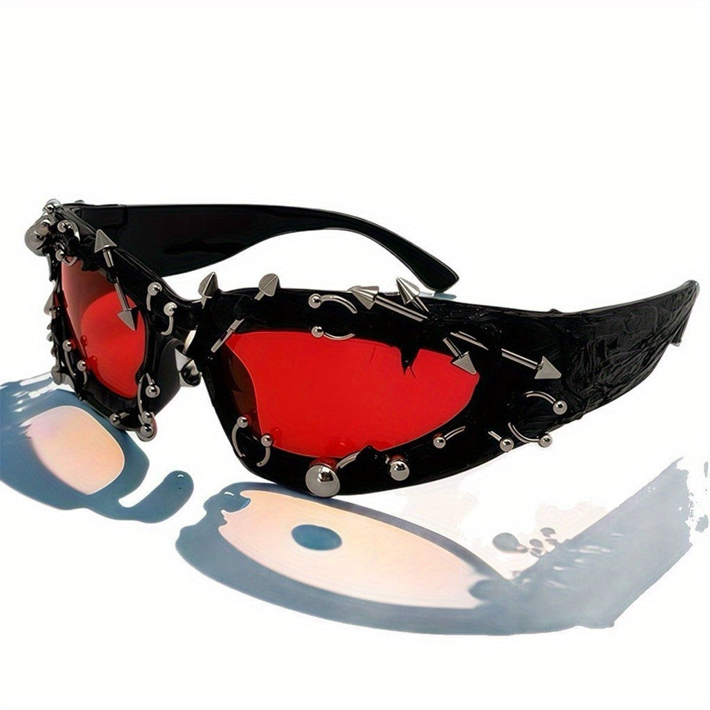 Punk Gothic Glasses Edgy Devil Eyewear Concert Accessories, Durable Eyewear