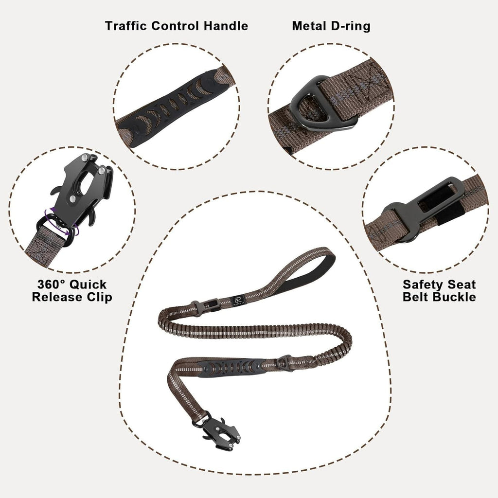 Heavy Duty Dog lead Leash 4-6FT No Pull Bungee Dog Leash with Quick Release