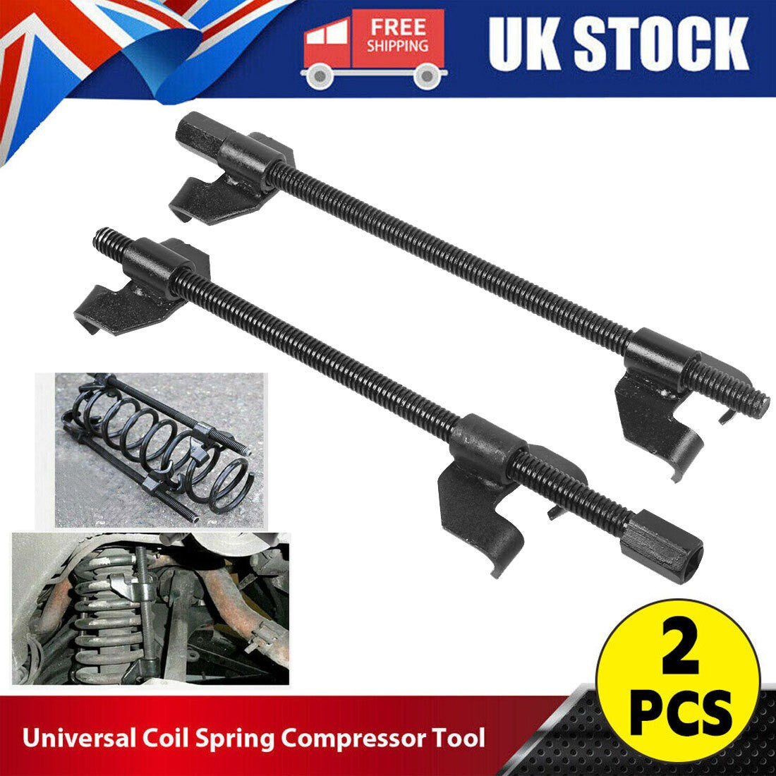 COIL SPRING COMPRESSOR HEAVY DUTY PAIR OF SUSPENSION CLAMPS 380MM TOOL FOR CAR