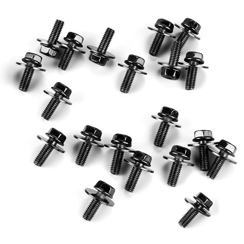 40x Car Body Bolts Screw Fastener Fender M6-1.0x 16mm Long-10mm Hex-17mm Washer
