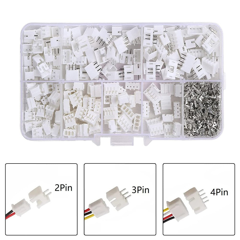 450PCS JST PH 2.0mm 2/3/4 Pin Connector Plug Male Female Kit Set NEW