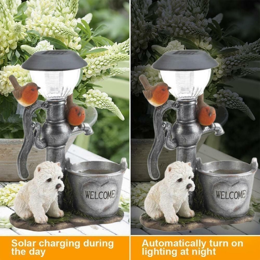 Squirrel Statue Ornament Solar Garden Animal Statue Animal Light Decor