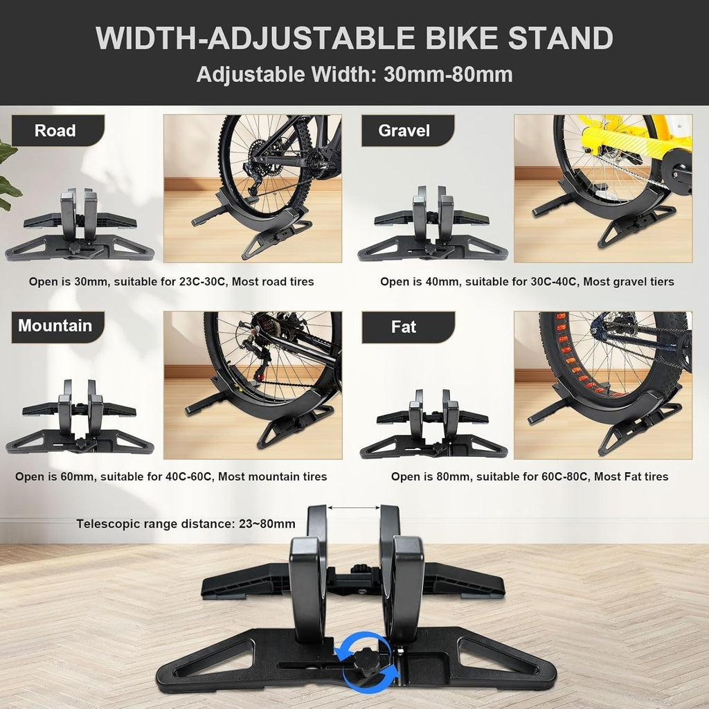 Universal Bike Parking Rack - MTB Road Indoor Floor Stand 30-80mm New
