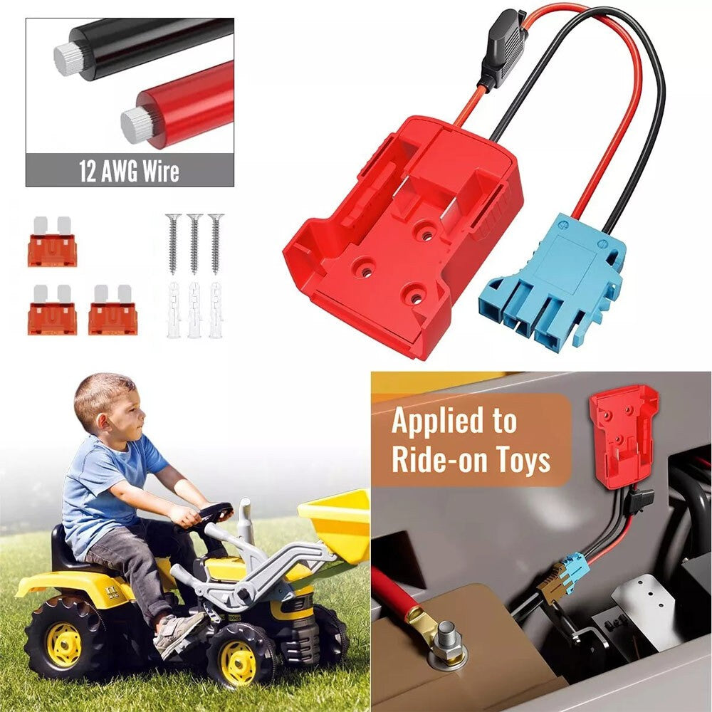 For Milwaukee 18V Battery with Wire Harness Connector Power Wheels Adapter UK