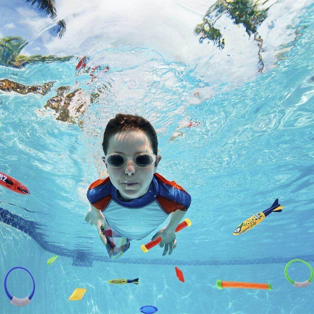 22x Underwater Diving Toys Dive Ring/Torpedo/Sticks Swimming Pool Toy Game Kids