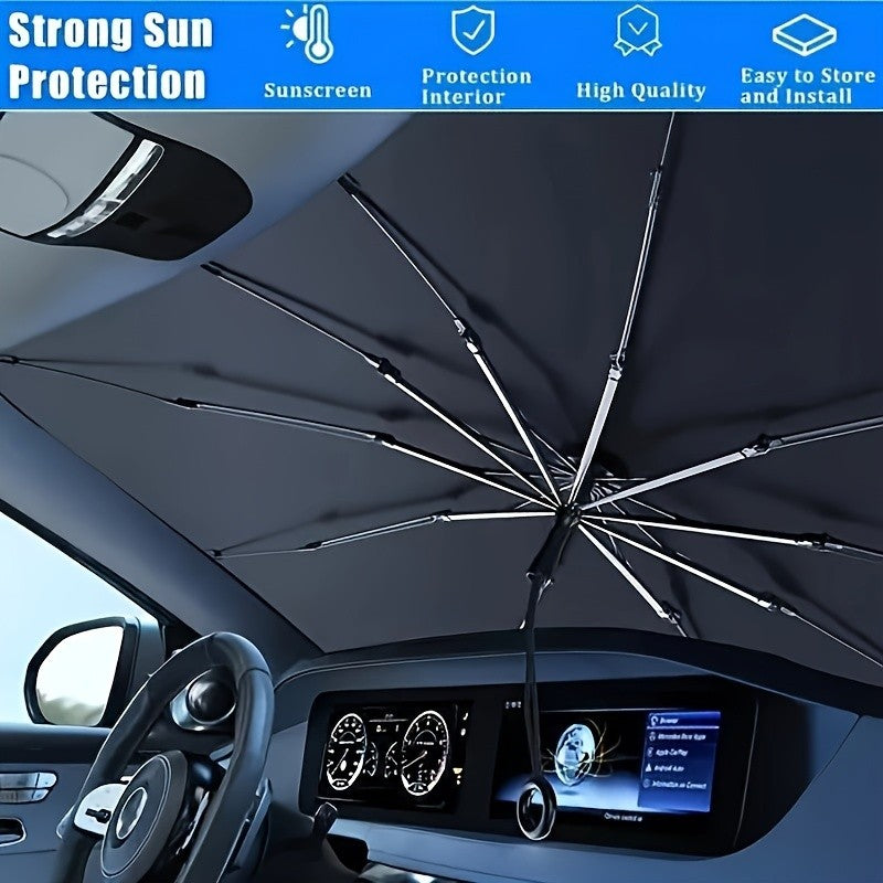 Larger Front Window Sun Shade Visor Cover Foldable Windshield Sunshade Umbrella