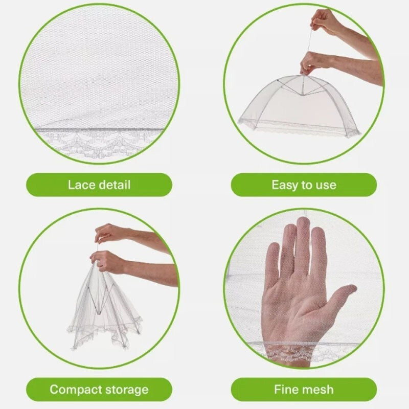 Collapsible Food Covers Nets Mesh Insect Fly Protector Kitchen Outdoor BBQ