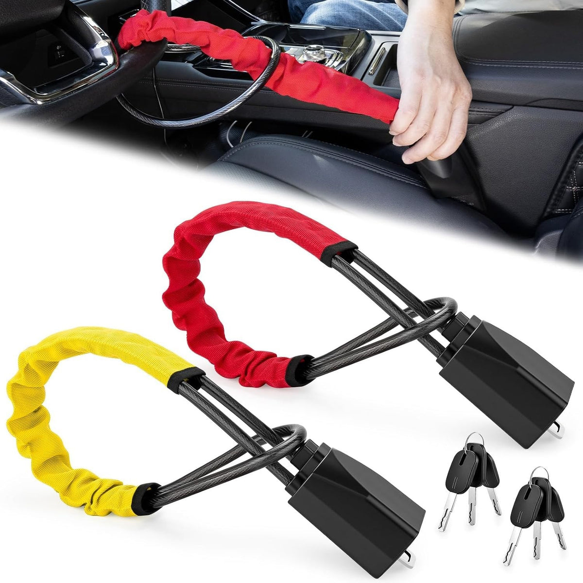 Ouvra Titan Car Lock,Titan Lock Steering Wheel Locks,Anti Theft Security Device