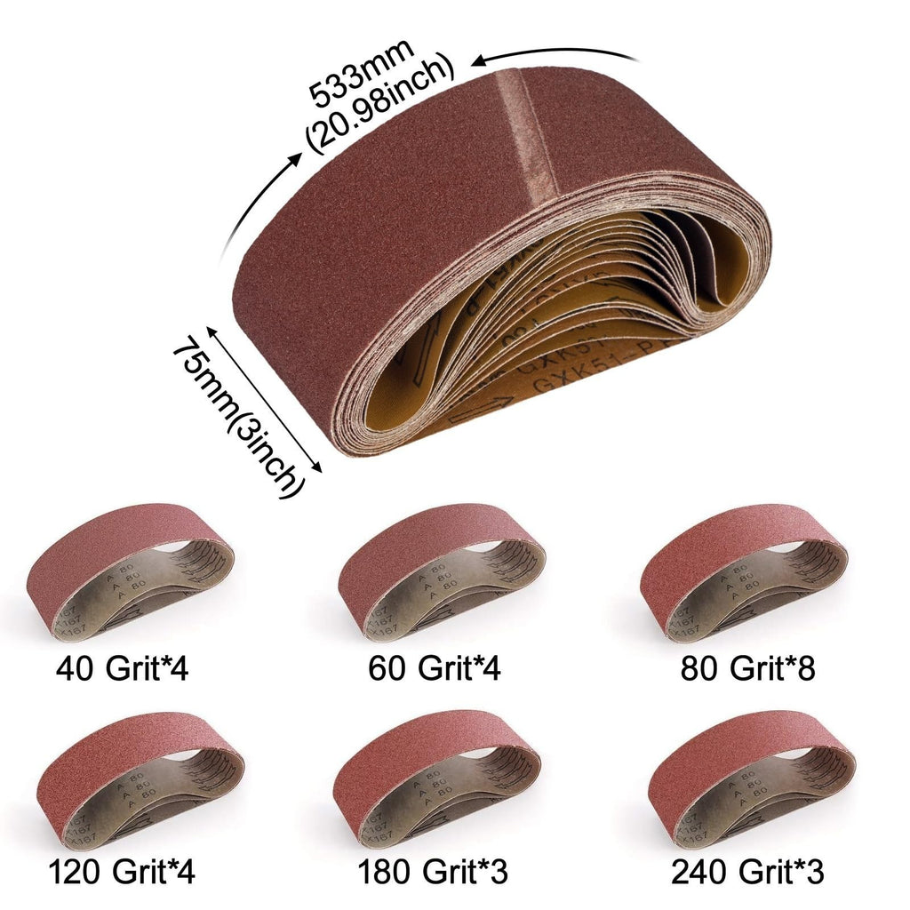 26 PCS 75 X 533MM Sanding Belts Belt Sanders Belt Sanders for Wood