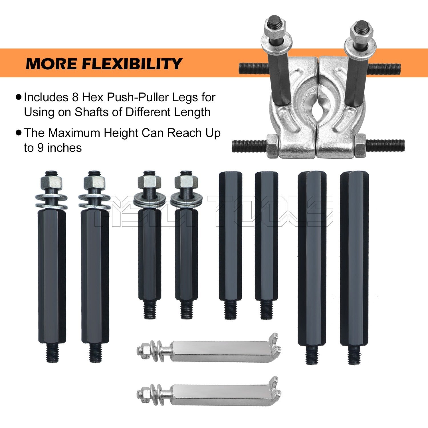 14Pcs Gear Bearing Splitter Set Fly Wheel Separator Puller Kit Removal Tool Box