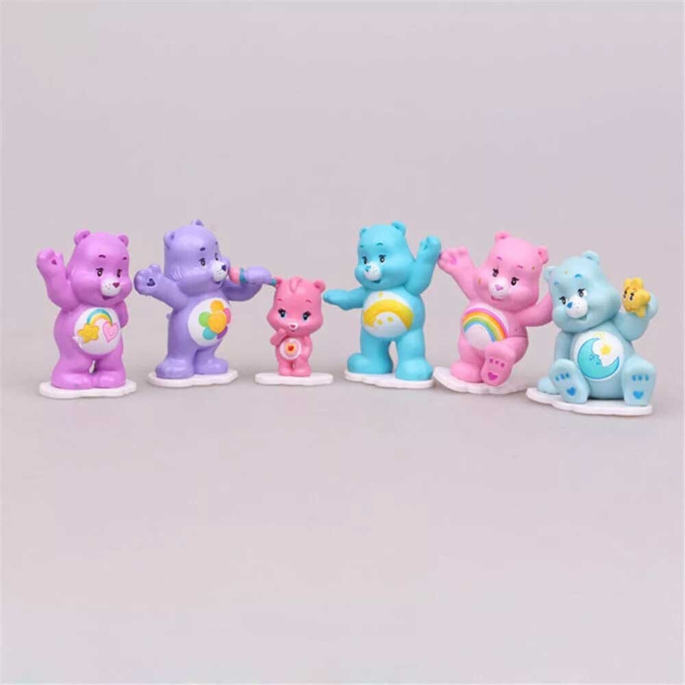 Cute Care Bears Rainbow Bear Doll 12PCS Cake Decoration Topper Figure Toy