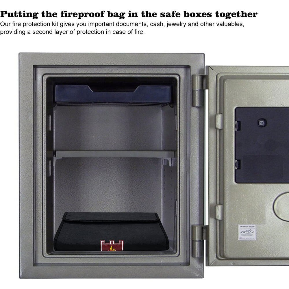 Fireproof Waterproof Document Bag Secret File Protect Pouch Money Safe Handbag