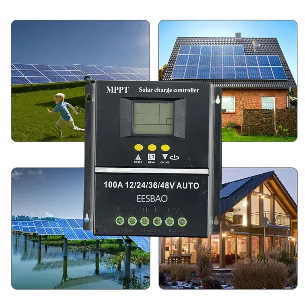 4000W 100A MPPT Solar Charge Controller Battery PV Regulator 12V/24V/36V/48V USB