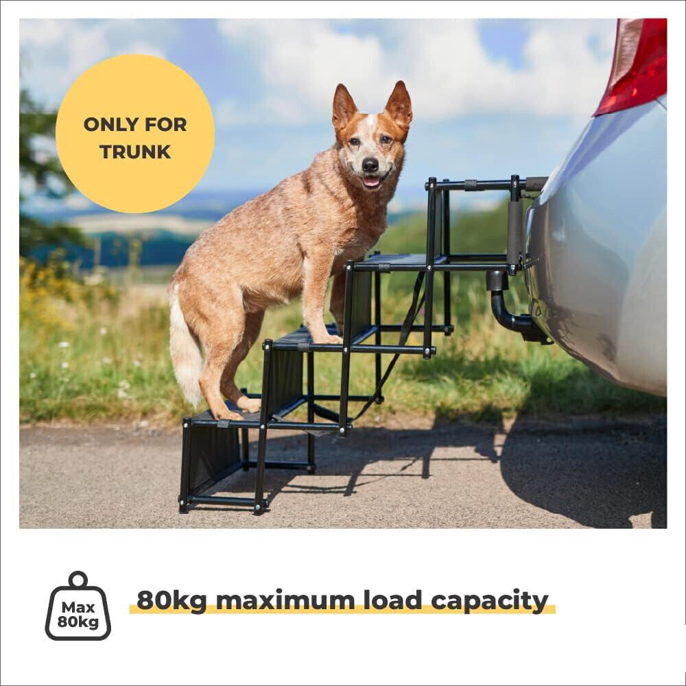 Folding 4 Stairs Portable Dog Ramp Steps Car Boot Access Ladder for Pet Dog Cat