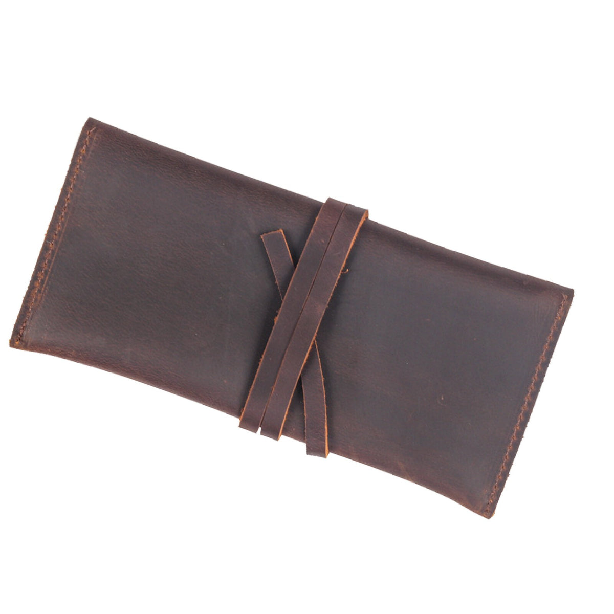 Crazy Horse Leather Folding Pipe Bags Tobacco Roll Pipe Accessories Pouch Cases