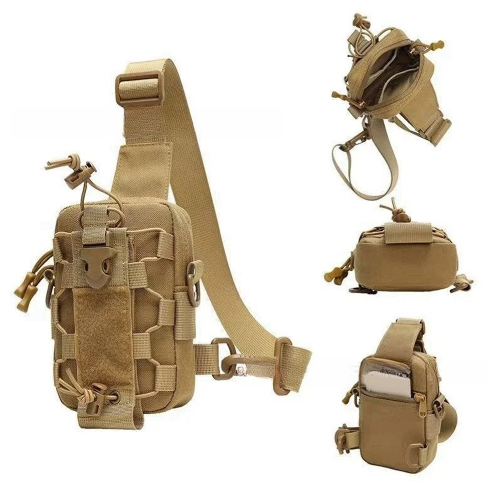 Tactical Sling Chest Bag Water Bottle Pouch Phone Shoulder Backpack for Outdoor