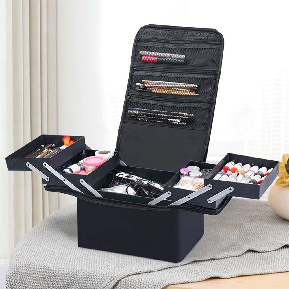 Extra Large Vanity Case Beauty Box Make up Jewelry Cosmetic Nail Tech Storage