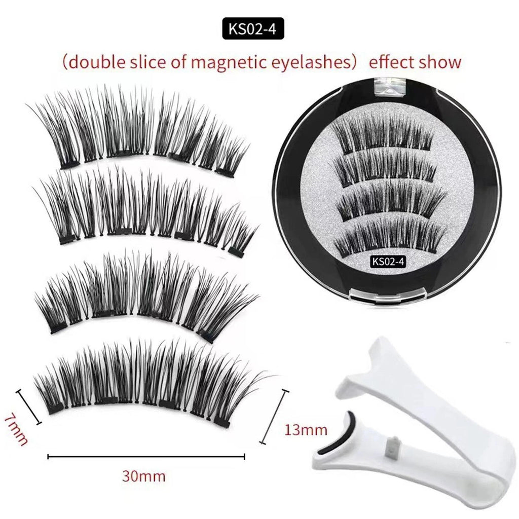Reusable Natural Magnetic Eyelashes with Applicator No Glue Needed Lashes Kit